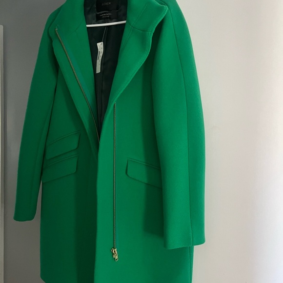 J. Crew Women's Vibrant Green Cacoon Coat Italian Stadium Cloth Wool - Picture 3 of 11
